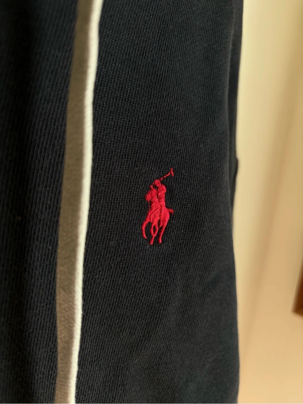 Ralph Lauren Black Zip Hoodie with White Drawstrings - Picture 2 of 6